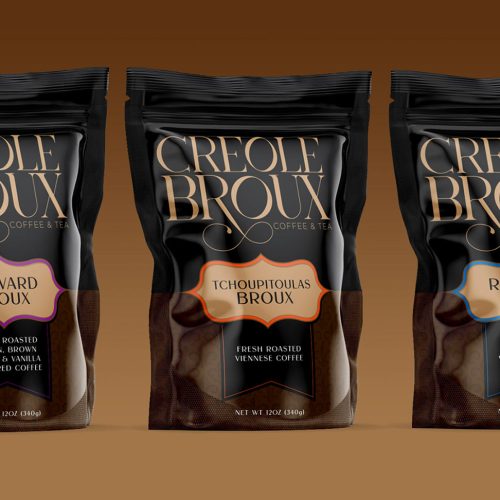 Creole Broux coffee packaging