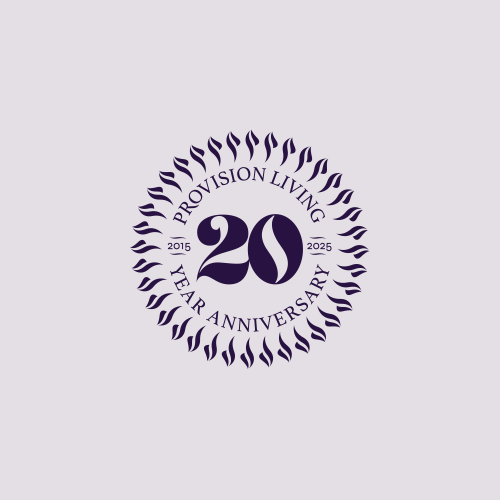 Provision Living 20th Anniversary Logo