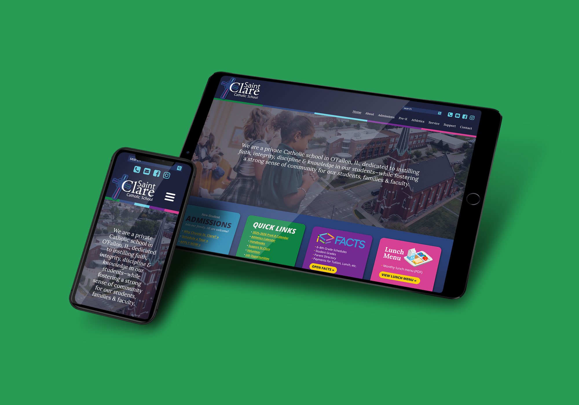 Catholic school custom WordPress website design