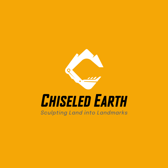 Chiseled Earth logo on yellow BG