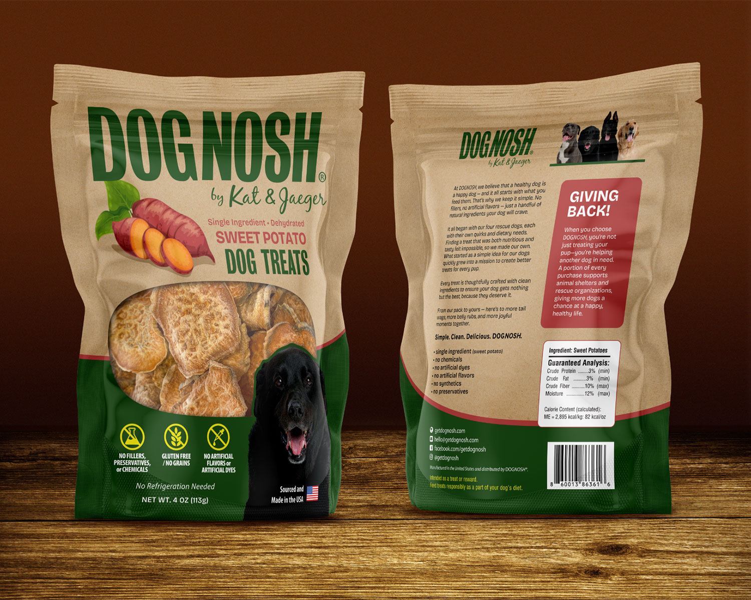Dog treat package design