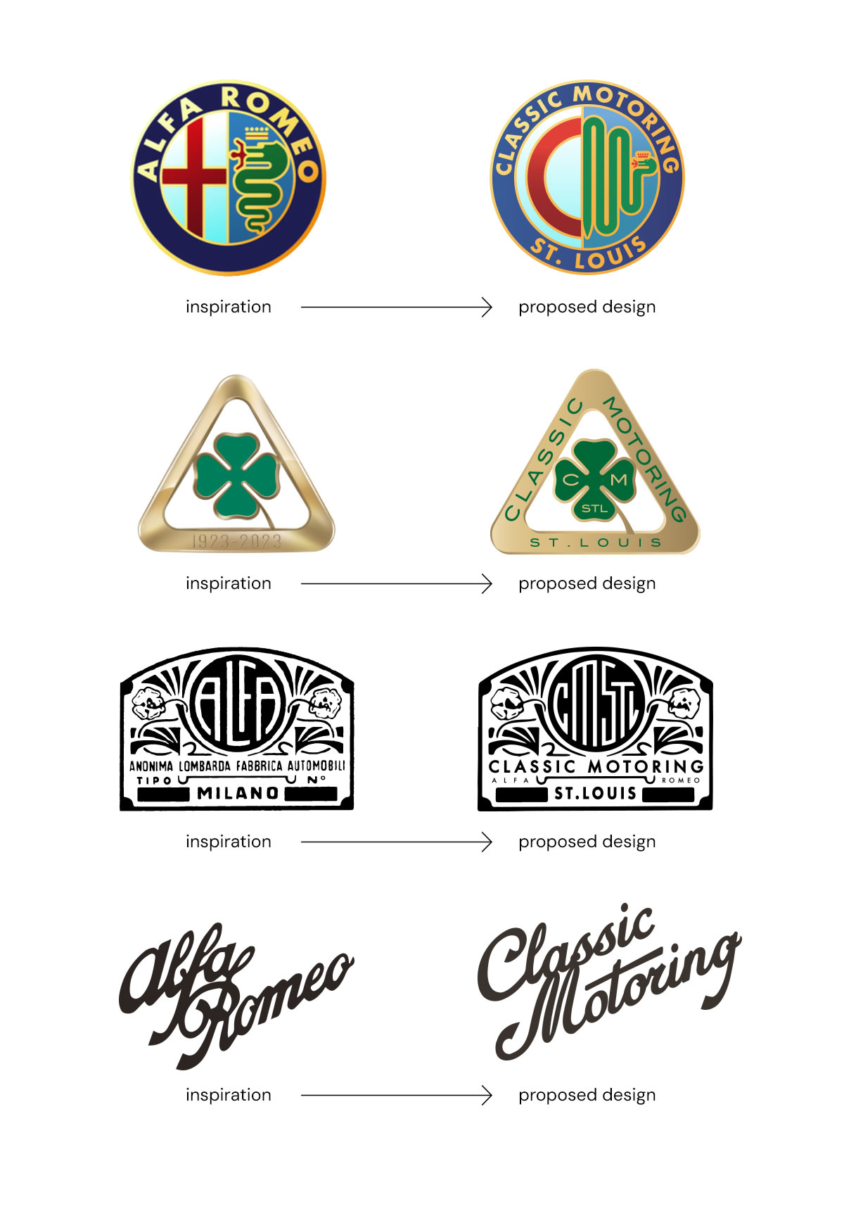 Classic Motoring Logo Designs (proposed)