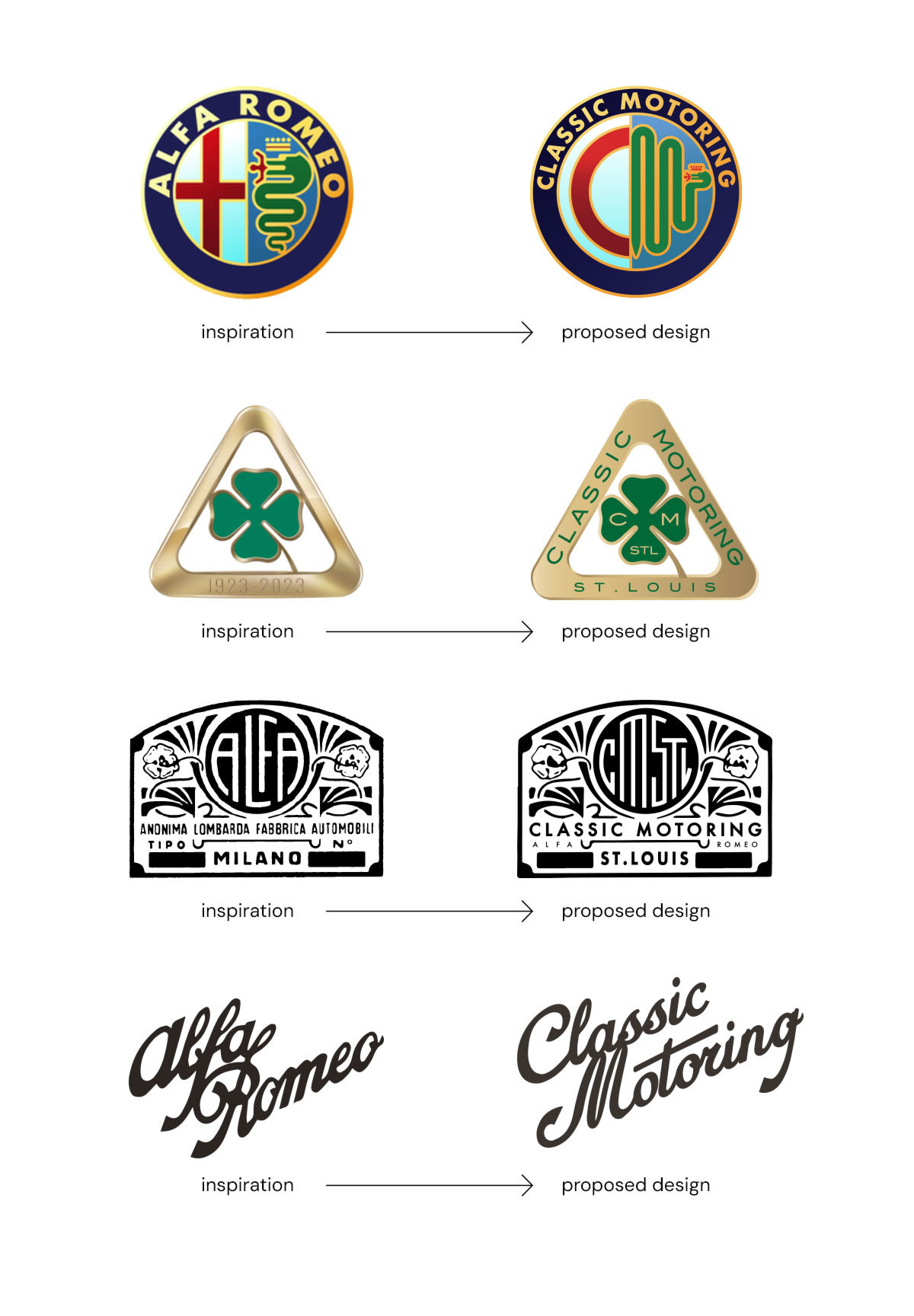 Classic Motoring Logo Designs (proposed)