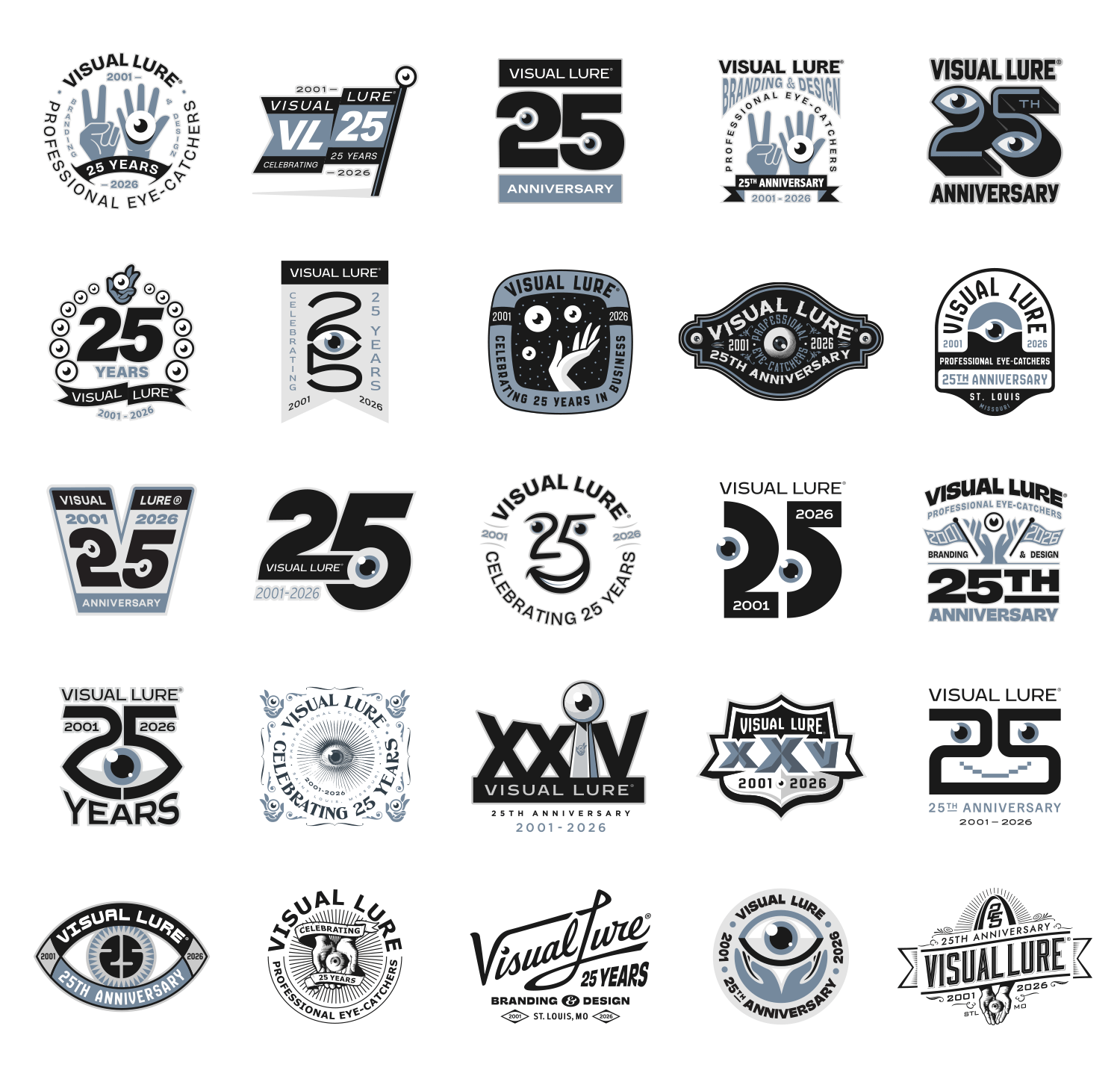 All 25th Anniversary Logos for Visual Lure