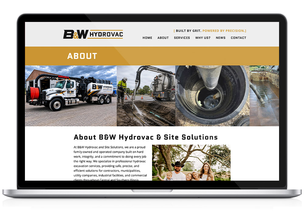 B&W Hydrovac website wordpress