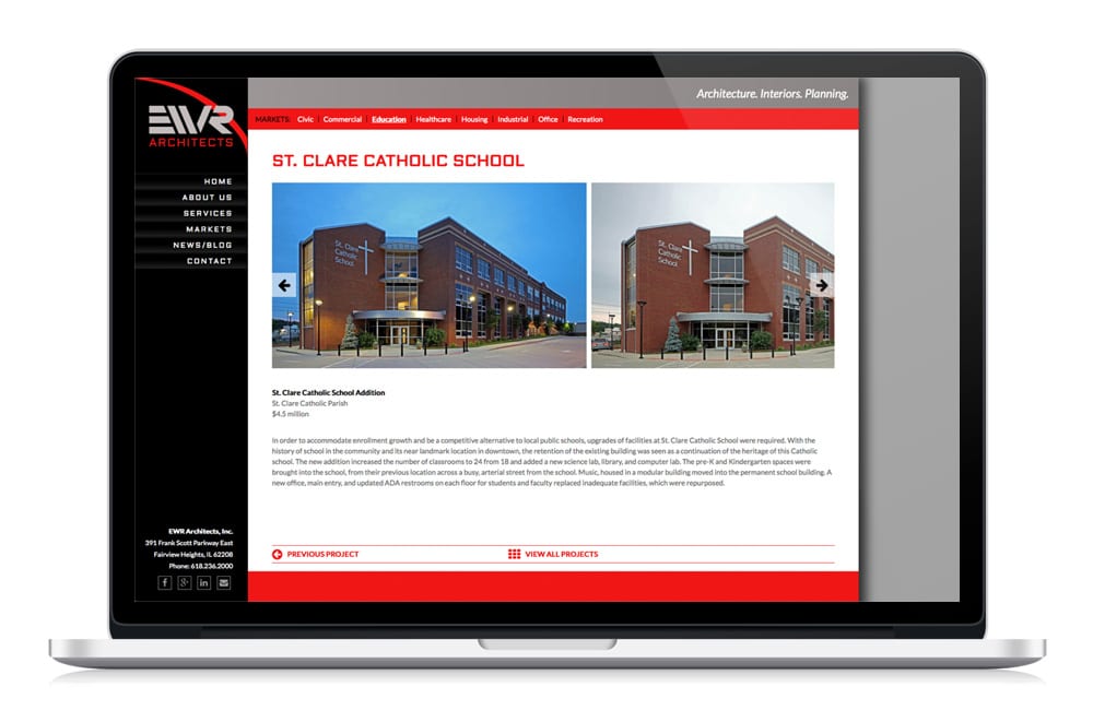 EWR website design custom projects page